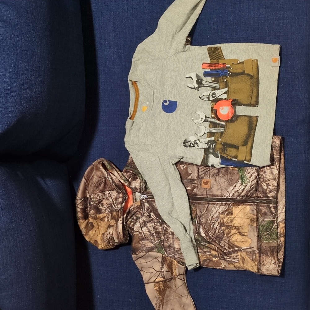 Carhartt shirt and hoodie 2t